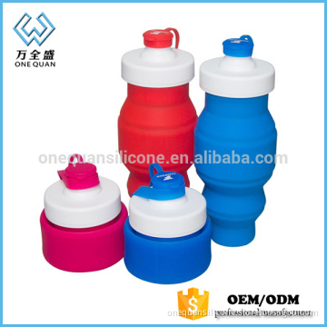 Easy-carry silicone sport foldable water bottles